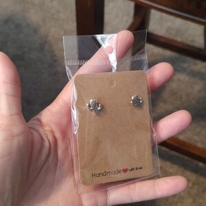 Silver Vintage Western Cactus Stud Earrings